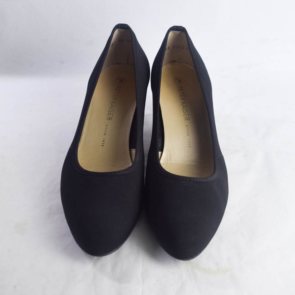 Peter Kaiser Womens 9 Solid Black Stretchy Fabric Pumps Heels Comfort